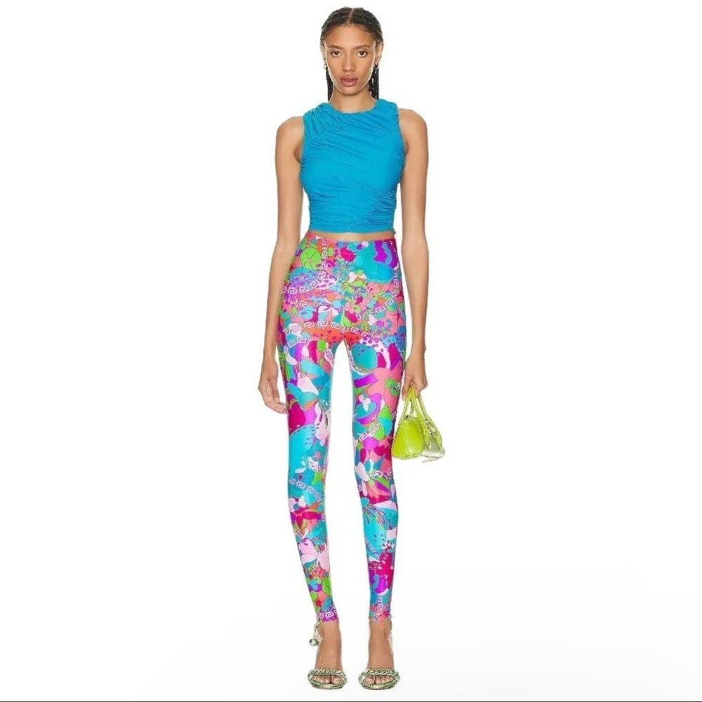 Versace Multicolor Patterned Leggings - image 5